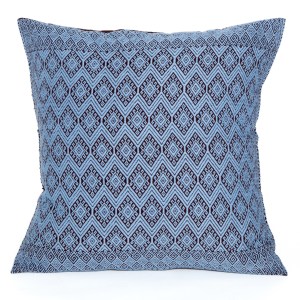 Maud Interiors - San Andres brocade turquoise on chocolate 5ocm x 50cm