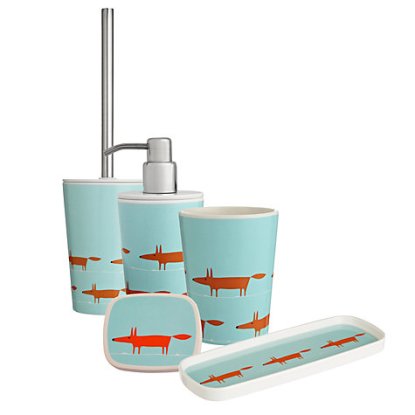 Mr Fox Bathroom Accessories by Scion: Soap Dish, Soap Dispenser, Toothbrush Holder, Tray and Toilet Brush, starts from £6 - Unique  Unity