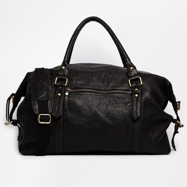 Black Leather Holdall, £70 from ASOS