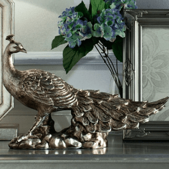 Antique Silver Coloured Peacock Ornament, £40 - Kaleidoscope