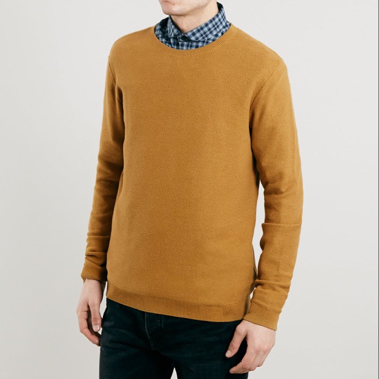 Mustard Marl Textured Crew Neck Jumper, £28 from Topman